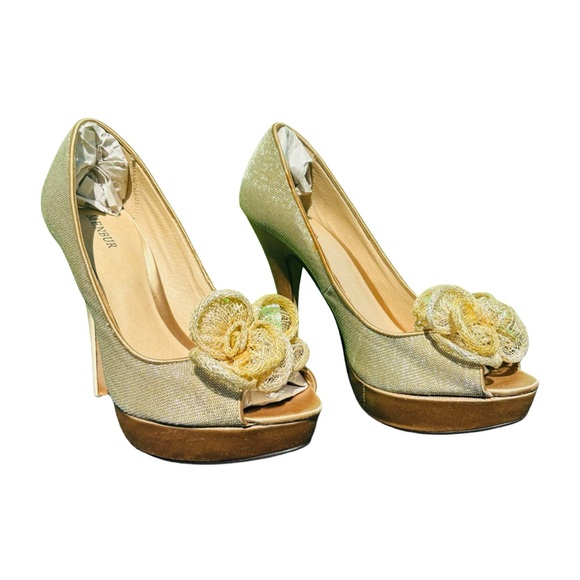 MENBUR GOLD PEEP TOE - Picture 2 of 6